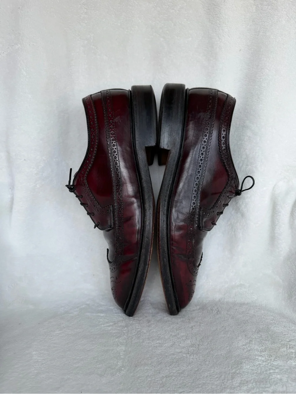 Vintage Hanover Masterflex Wingtip Oxford Men's Leather Shoes Burgundy 8.5
